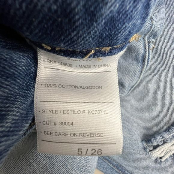 KanCan‎ Womens Light Wash High Rise Distressed Relaxed Fit Straight Jeans 5/26 - Picture 8 of 8